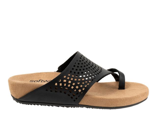 Women's Softwalk Blaine Perf Sandals in Black color