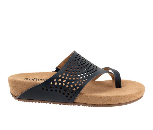 Women's Softwalk Blaine Perf Sandals in Navy color