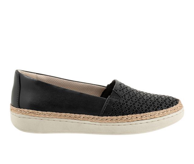 Women's Trotters Accent Perf Flats in Black color