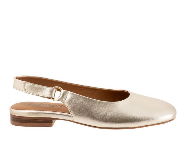 Women's Softwalk Katy Flats in Champagne color