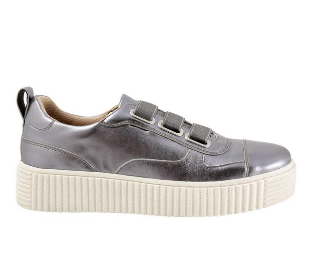 Women's Trotters Bliss Sneakers in Pewter color