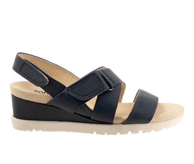 Women's Softwalk Novi Wedges in Navy color