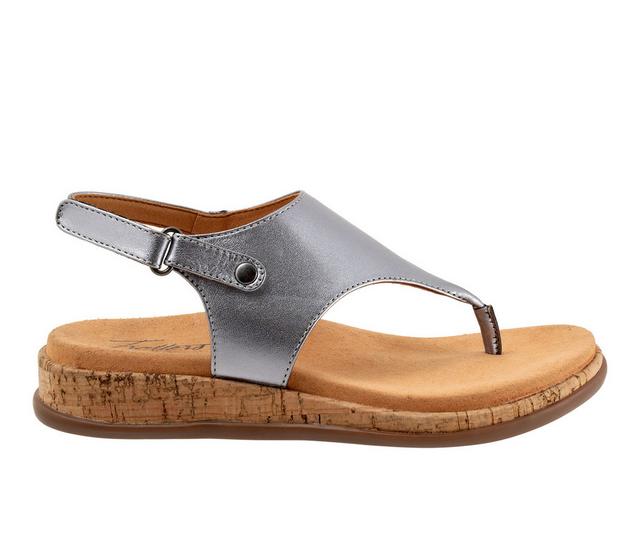 Women's Trotters Garret Sandals in Pewter color