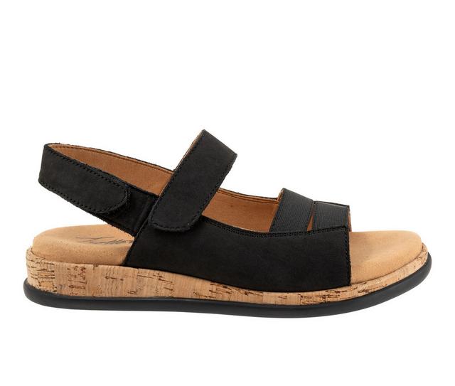 Women's Trotters Gemini Footbed Sandals in Black color