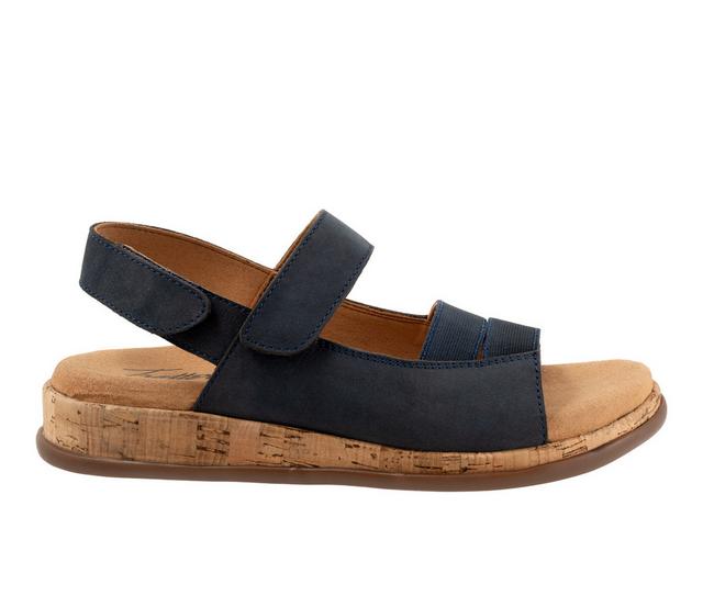 Women's Trotters Gemini Footbed Sandals in Navy color