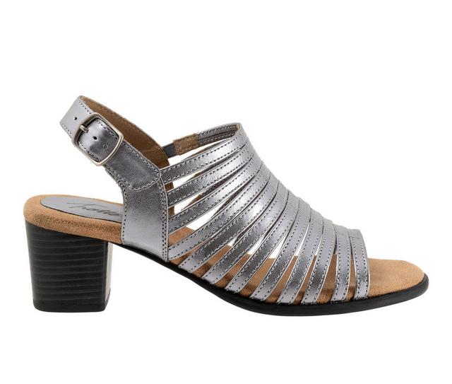 Women's Trotters Midge 2.0 Heeled Sandals in Pewter color