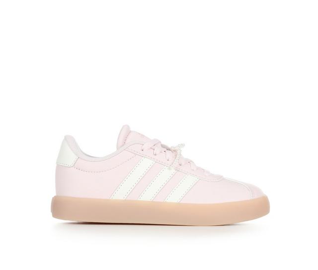 Girls' Adidas Little Kid & Big Kid VL Court 3.0 Sneakers in Pnk/Wht/Clr/Pnk color