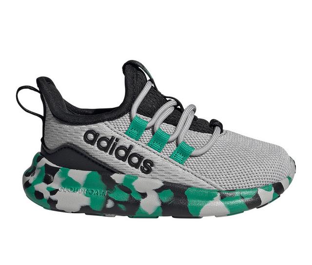 Boys' Adidas Toddler Lite Racer Adapt 8 Running Shoes in Gry/Green/Blk color