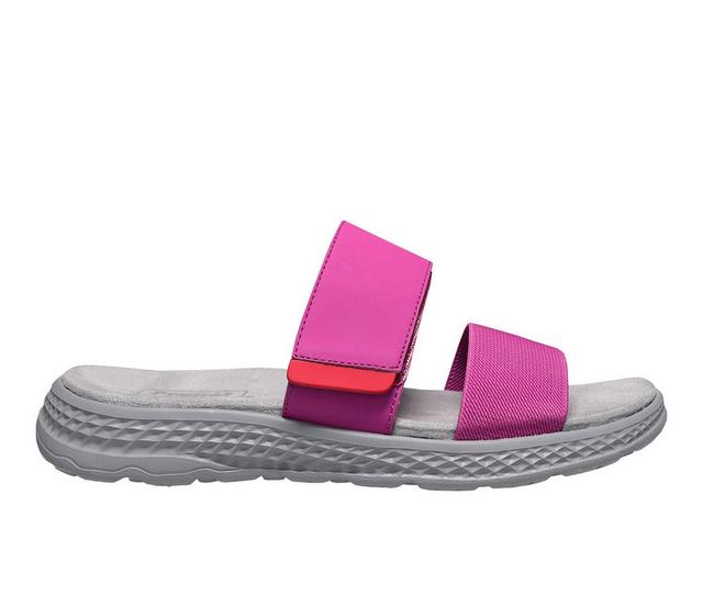Women's Propet Travelactiv Allegra Slide Sandals in Grey/Fuchsia color