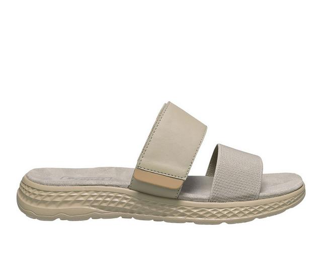 Women's Propet Travelactiv Allegra Slide Sandals in Taupe color