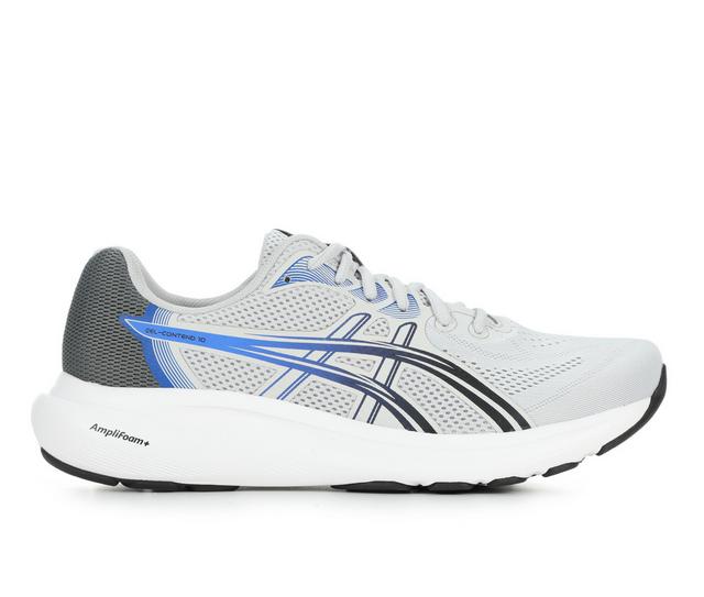 Men's ASICS Gel Contend 10 Running Shoes in Gry/Blk/Blu color