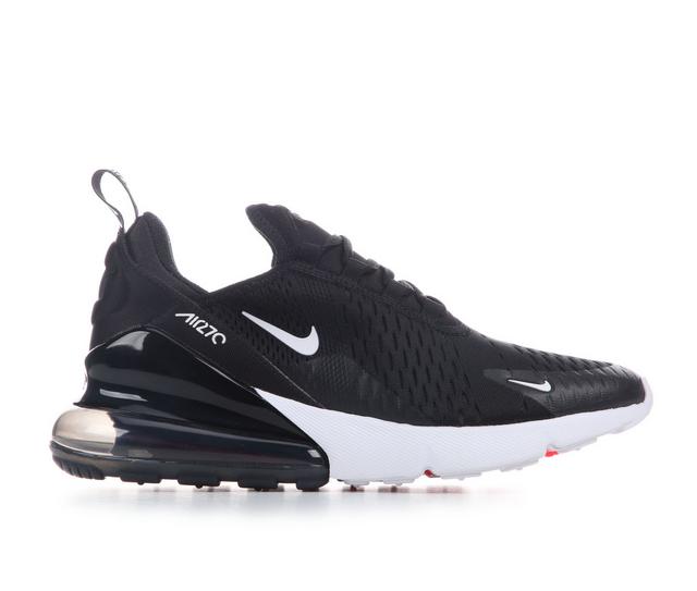 Kids' Nike Air Max 270 Running Shoes in Black/White color