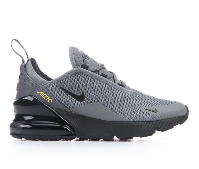 Kids' Nike Little Kid Air Max 270 Running Shoes in SmkGry/Blk/Yllw color