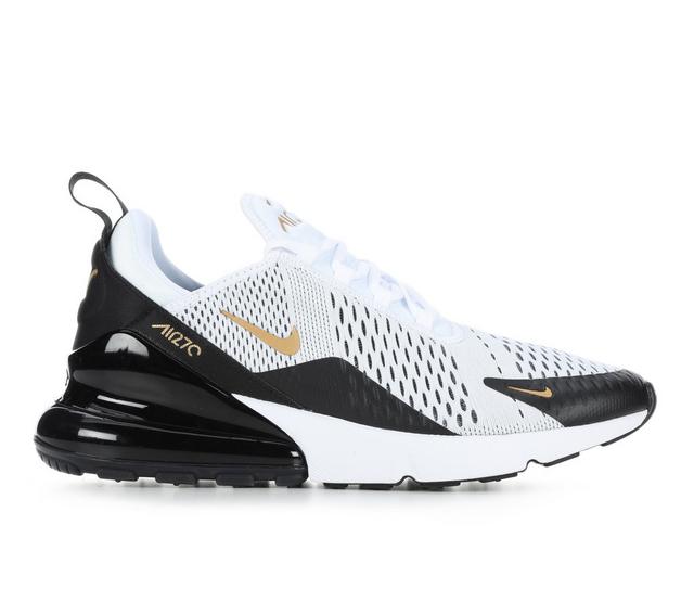 Men's Nike Air Max 270 Mens Sneakers in Wht/Gold/Black color