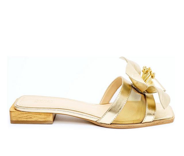Women's Ashley Kahen Blossom Dress Sandals in Gold color