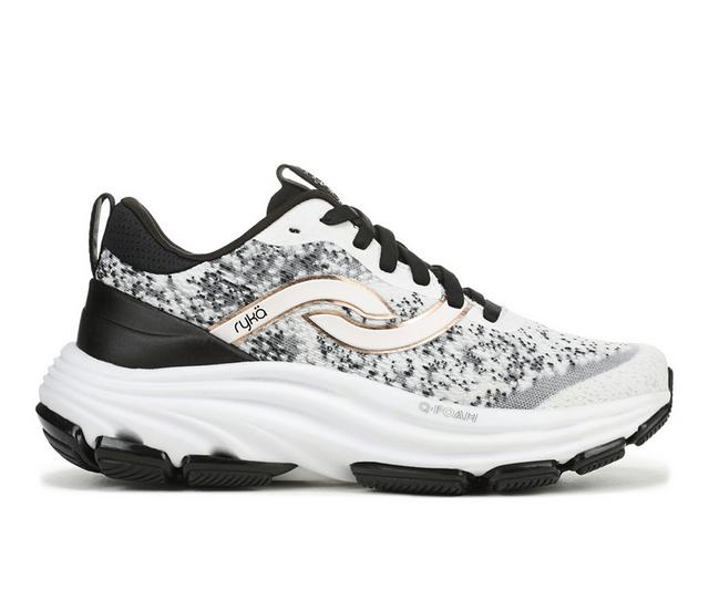 Women's Ryka Dedicate Xtra Lx Sneakers in White/Black color