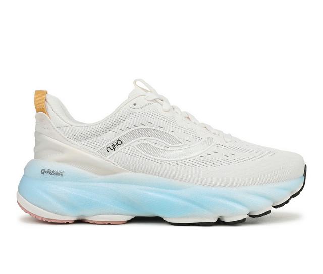Women's Ryka Distance LX Running Shoes in Wht/Blue color