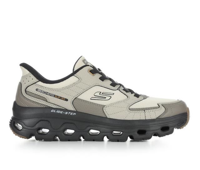 Men's Skechers 237886 Glide Step Sole Walking Shoes in Tan/Black color