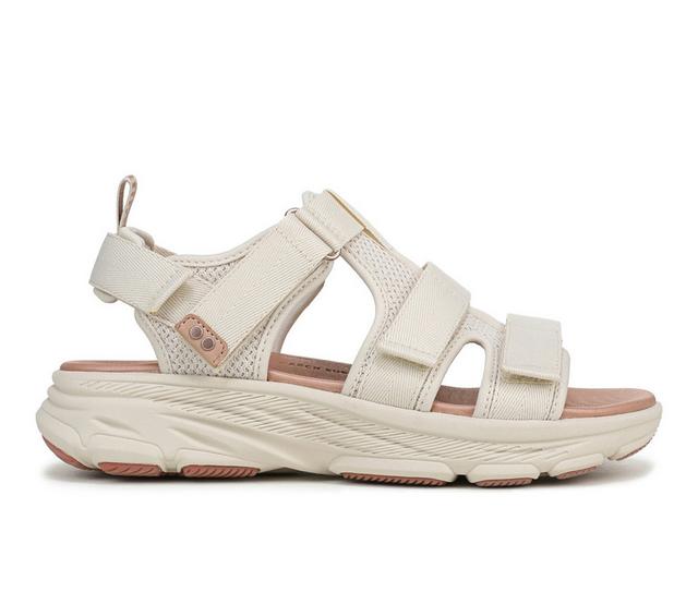 Women's Ryka Devotion Max T Strap Sandals in White Cap color