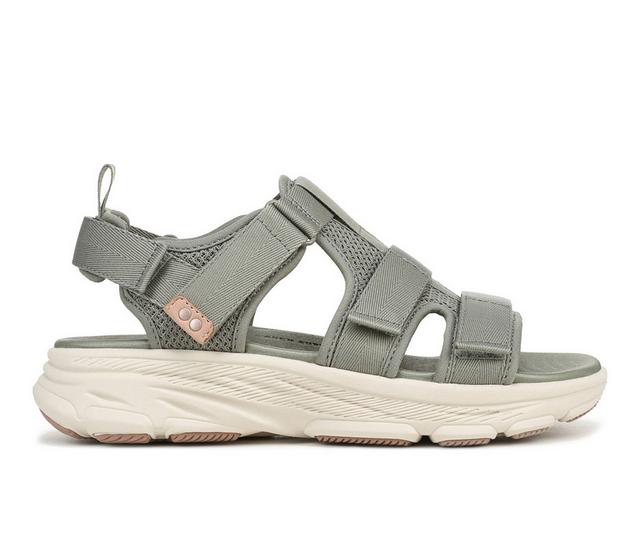 Women's Ryka Devotion Max T Strap Sandals in Vetiver Green color