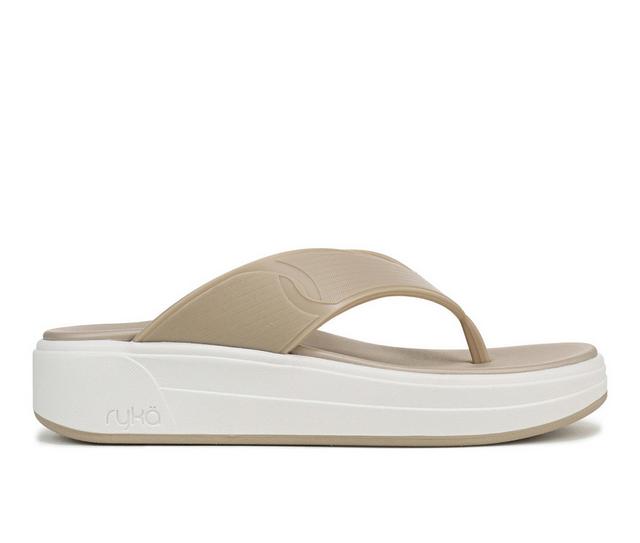 Women's Ryka Viv Thong Sandal Flip-Flops in Safari Taupe color