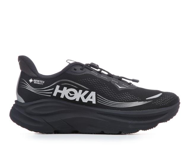 Men's Hoka Clifton 11 GTX Running Shoes in Black/Black color