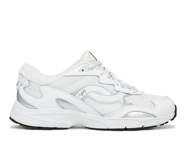 Women's Ryka Skyscrape Walking Shoes in White/Silver color
