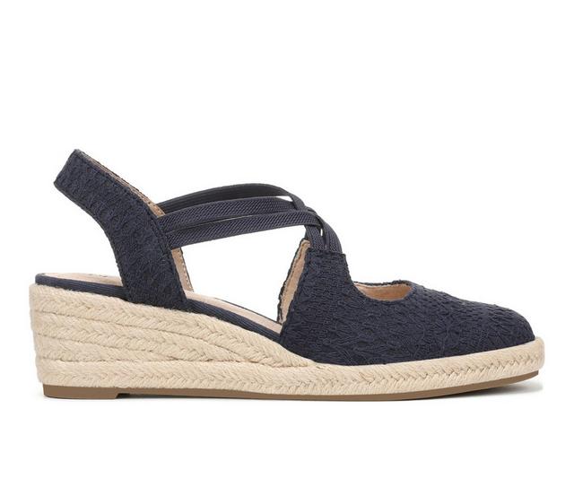 Women's LifeStride Paitence Espadrille Sandals in Lux Navy color