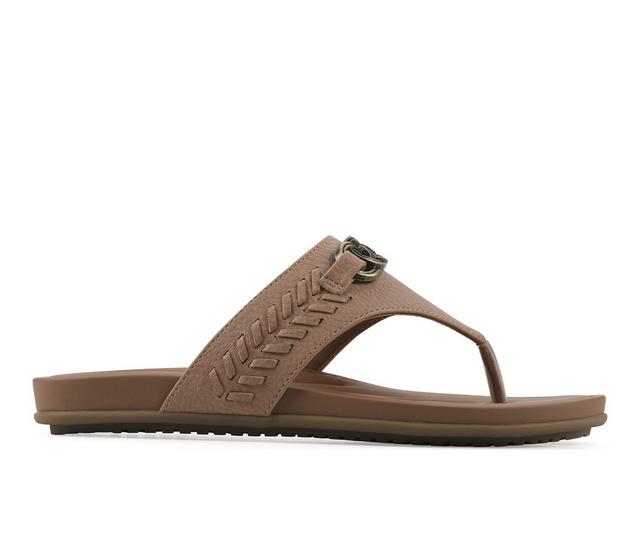 Women's White Mountain Aladdin Flip-Flops in Natural color