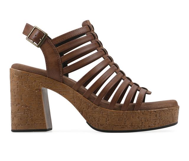 Women's White Mountain Barbea Wedges in Dark Tan color