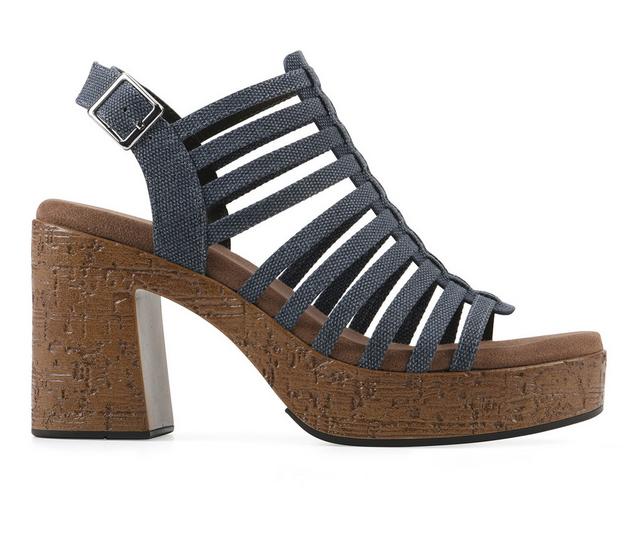 Women's White Mountain Barbea Wedges in Denim Blue color