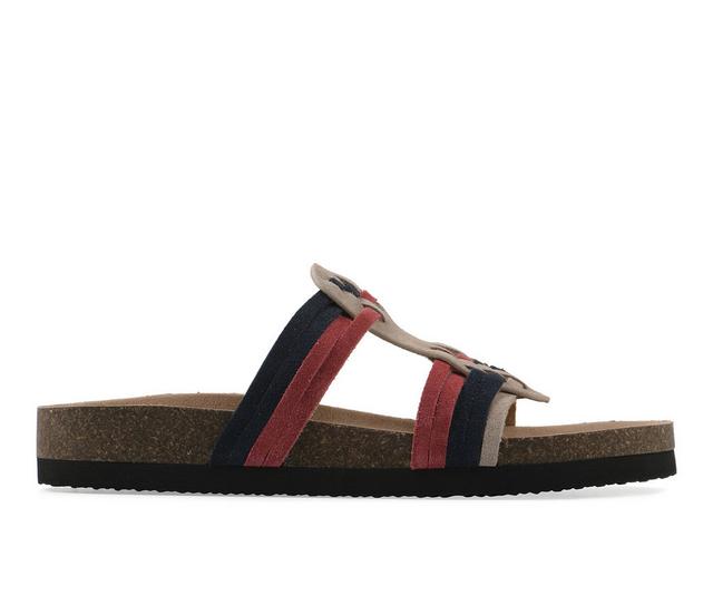 Women's White Mountain Halicore Footbed Sandals in Americana Multi color