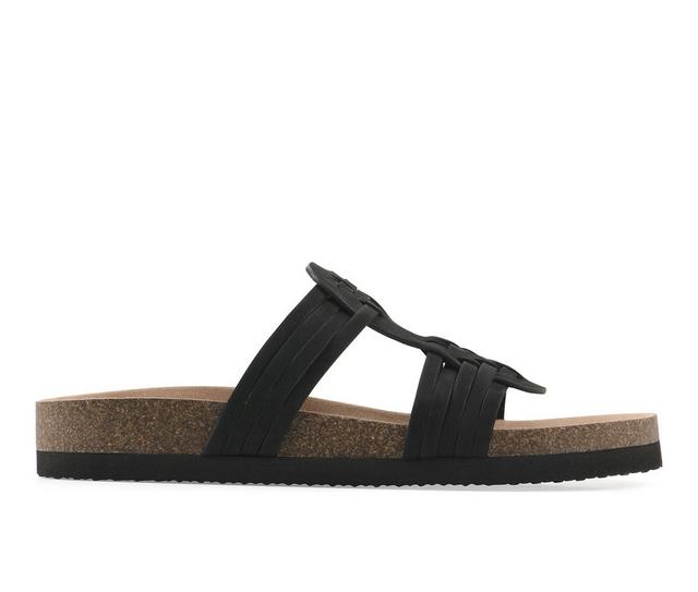 Women's White Mountain Halicore Footbed Sandals in Black color