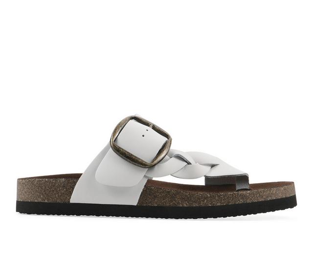 Women's White Mountain Harleta Footbed Sandals in White color