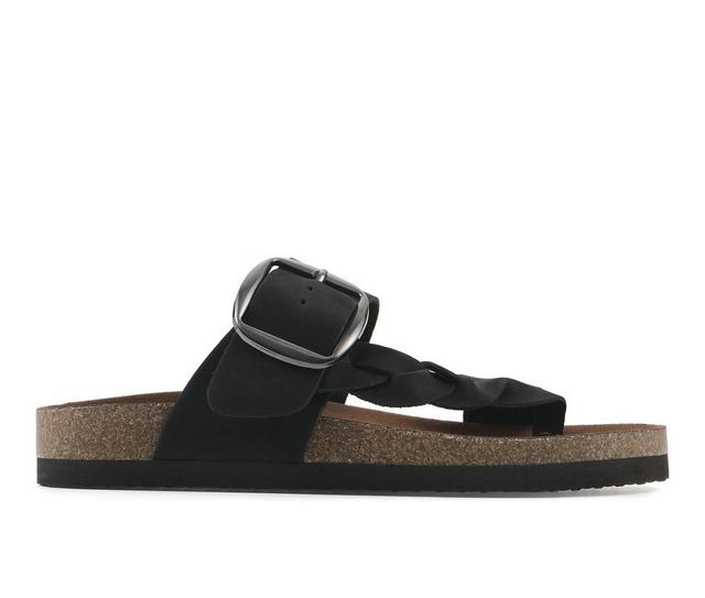 Women's White Mountain Harleta Footbed Sandals in Black color
