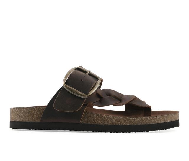 Women's White Mountain Harleta Footbed Sandals in Brown color