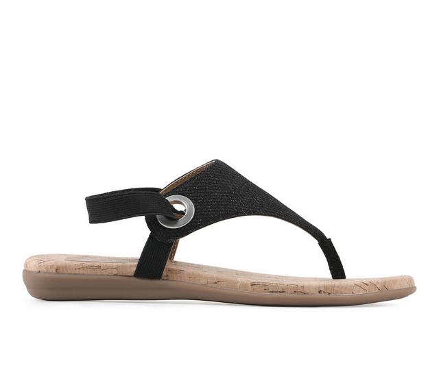 Women's White Mountain Lifeway Flip-Flops in Black color