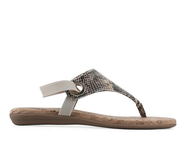 Women's White Mountain Lifeway Flip-Flops in Multi Snake color