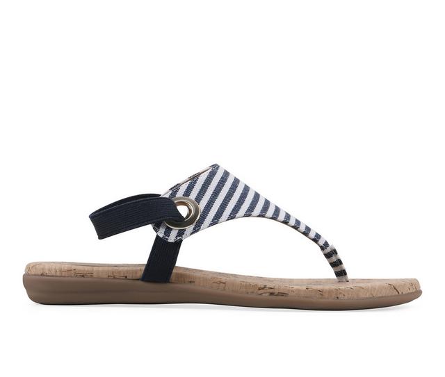 Women's White Mountain Lifeway Flip-Flops in Multi Stripe color