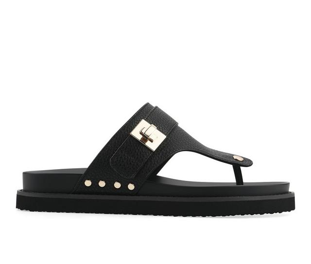 Women's White Mountain Malabar Footbed Sandals in Black color