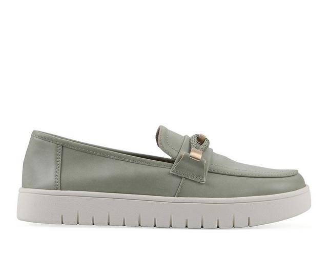 Women's White Mountain Naathan Loafers in Sage Green color
