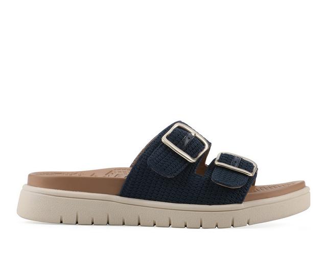 Women's White Mountain Nanny Footbed Sandals in Navy color