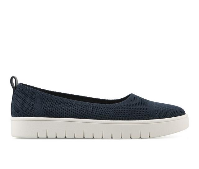 Women's White Mountain Naveen Flats in Navy color