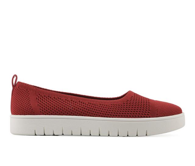 Women's White Mountain Naveen Flats in Cruella Red color