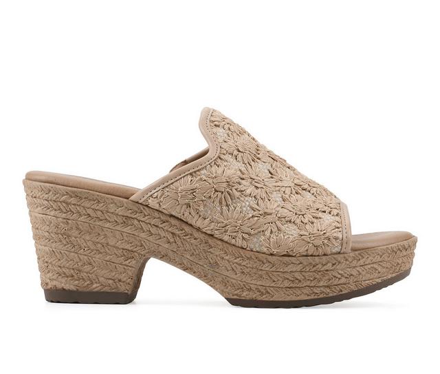 Women's Cliffs by White Mountain Bizzie Wedges in Natural color