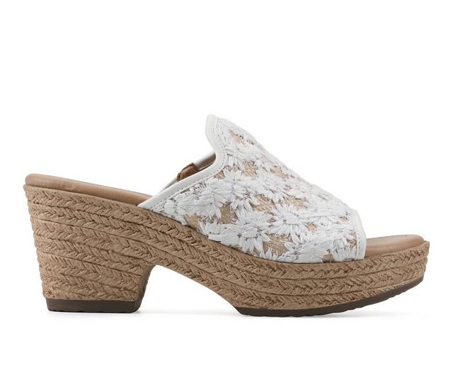 Women's Cliffs by White Mountain Bizzie Wedges in White color