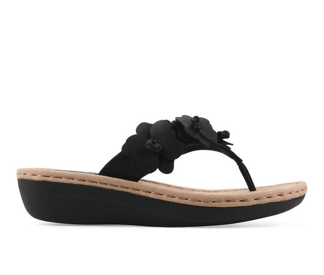 Women's Cliffs by White Mountain Cassilia Flip-Flops in Black color