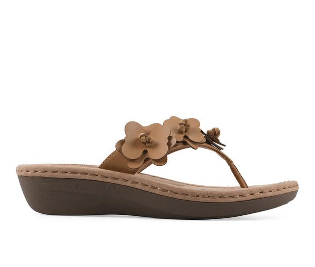 Women's Cliffs by White Mountain Cassilia Flip-Flops in Cashew color