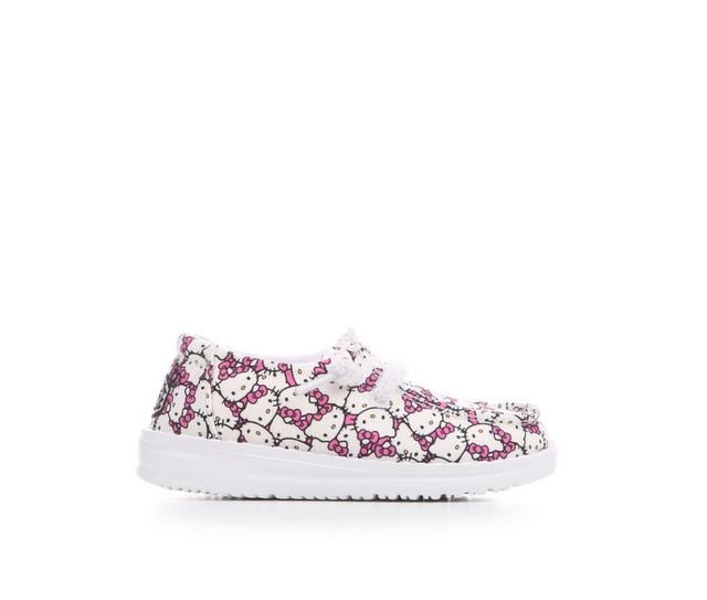 Girls' HEYDUDE Toddler Wnedy Hello Kitty in White/Pink color