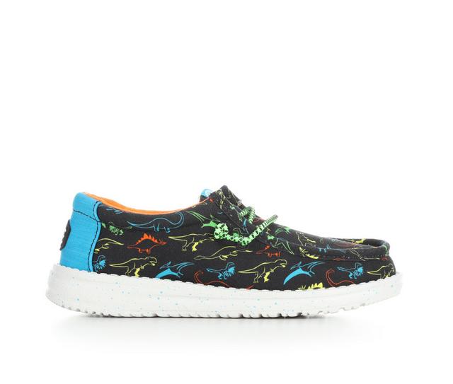Kids' HEYDUDE Little Kid & Big Kid Wally Youth Dinoworld in Black/Neon Mult color